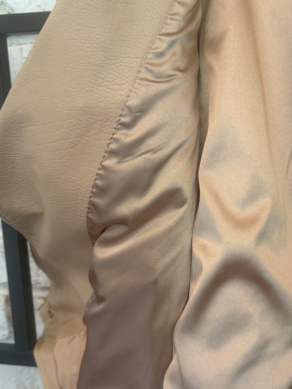 Blank NYC Light Beige Faux leather Moto Jacket with Gold Hardware - Picture 6 of 8
